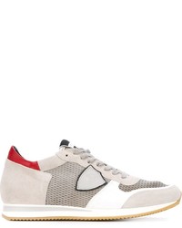 hellbeige Leder Turnschuhe von Philippe Model