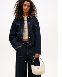 hellbeige Leder Umhängetasche von Tommy Jeans