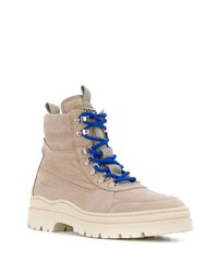 hellbeige Lederarbeitsstiefel von Filling Pieces