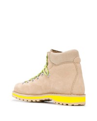 hellbeige Lederarbeitsstiefel von Diemme