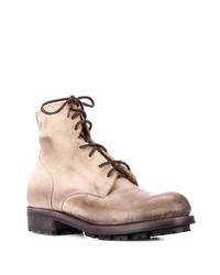 hellbeige Lederfreizeitstiefel von Ajmone