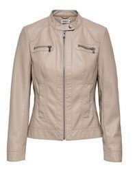 hellbeige Lederjacke von Only