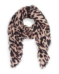 hellbeige leichter Schal mit Leopardenmuster