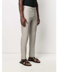 hellbeige Leinen Chinohose von Canali