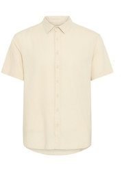 hellbeige Leinen Kurzarmhemd von BLEND