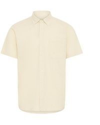 hellbeige Leinen Kurzarmhemd von BLEND