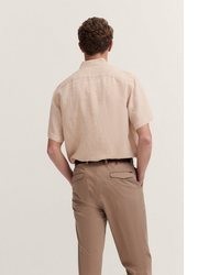 hellbeige Leinen Kurzarmhemd von Bugatti