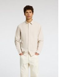 hellbeige Leinen Langarmhemd von Selected