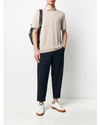 hellbeige Leinen Polohemd von Hackett