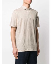 hellbeige Leinen Polohemd von Hackett