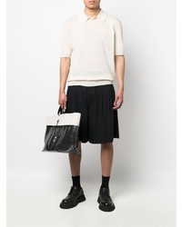 hellbeige Leinen Polohemd von Maison Margiela