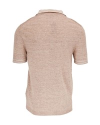 hellbeige Leinen Polohemd von Isaia