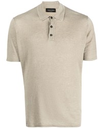 hellbeige Leinen Polohemd von Roberto Collina