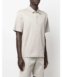 hellbeige Leinen Polohemd von Zegna