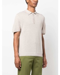 hellbeige Leinen Polohemd von Costumein