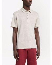 hellbeige Leinen Polohemd von Zegna