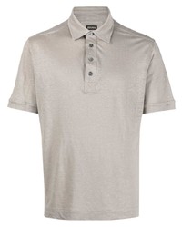 hellbeige Leinen Polohemd von Zegna