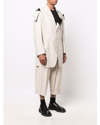 hellbeige Leinen Sakko mit Flicken von Yohji Yamamoto