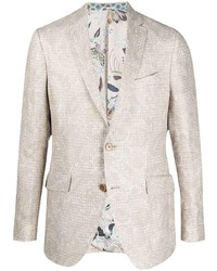 hellbeige Leinen Sakko mit Paisley-Muster