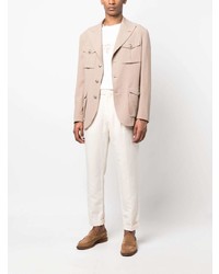 hellbeige Leinen Sakko von Brunello Cucinelli