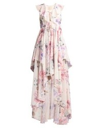 hellbeige Maxikleid mit Blumenmuster von Studio 75