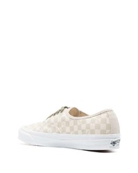 hellbeige niedrige Sneakers mit Karomuster von Vans