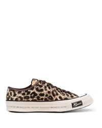 hellbeige niedrige Sneakers mit Leopardenmuster von VISVIM