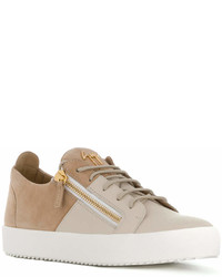 hellbeige niedrige Sneakers von Giuseppe Zanotti Design