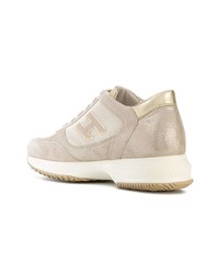 hellbeige niedrige Sneakers von Hogan