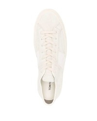 hellbeige niedrige Sneakers von Tom Ford