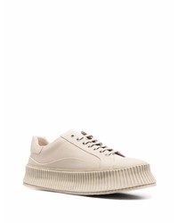 hellbeige niedrige Sneakers von Jil Sander