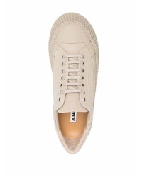 hellbeige niedrige Sneakers von Jil Sander