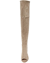 hellbeige Overknee Stiefel aus Wildleder von Sigerson Morrison
