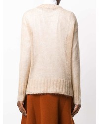 hellbeige Oversize Pullover von Agnona