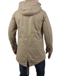 hellbeige Parka mit einem Schwalbenschwanz von Jack & Jones