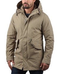 hellbeige Parka mit einem Schwalbenschwanz von Jack & Jones