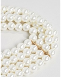 hellbeige Perlenkette von Asos