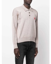 hellbeige Polo Pullover von Ami Paris