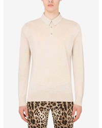 hellbeige Polo Pullover von Dolce & Gabbana