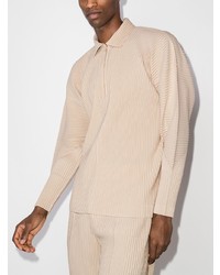 hellbeige Polo Pullover von Homme Plissé Issey Miyake