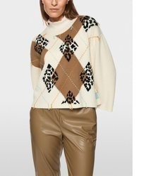hellbeige Pullover mit Argyle-Muster von Marc Cain