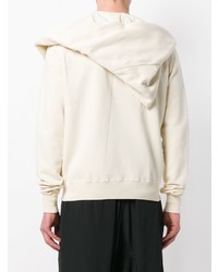 hellbeige Pullover mit einem Kapuze von Rick Owens DRKSHDW