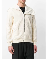 hellbeige Pullover mit einem Kapuze von Rick Owens DRKSHDW