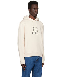 hellbeige Pullover mit einem Kapuze von Axel Arigato