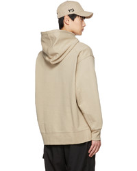hellbeige Pullover mit einem Kapuze von Y-3