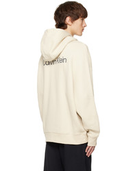 hellbeige Pullover mit einem Kapuze von Calvin Klein