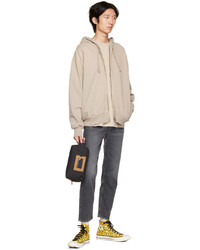 hellbeige Pullover mit einem Kapuze von Acne Studios