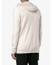 hellbeige Pullover mit einem Kapuze von Rick Owens