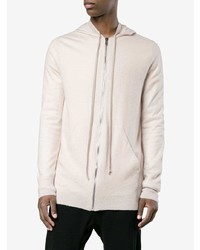 hellbeige Pullover mit einem Kapuze von Rick Owens