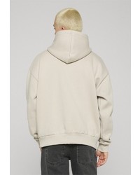 hellbeige Pullover mit einem Kapuze von Dropsize